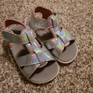 SEE KAI RUN silver glitter sandals
